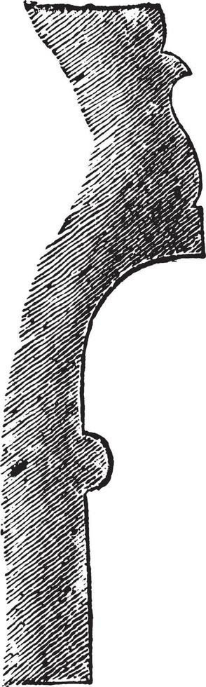 perfil de la moldura, las paredes entre las columnas, grabado antiguo. vector