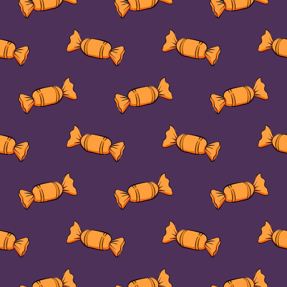 Sweet candy, seamless pattern on purple background. vector