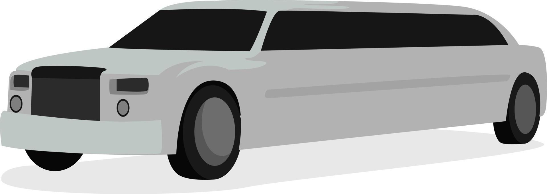 White limousine, illustration, vector on white background