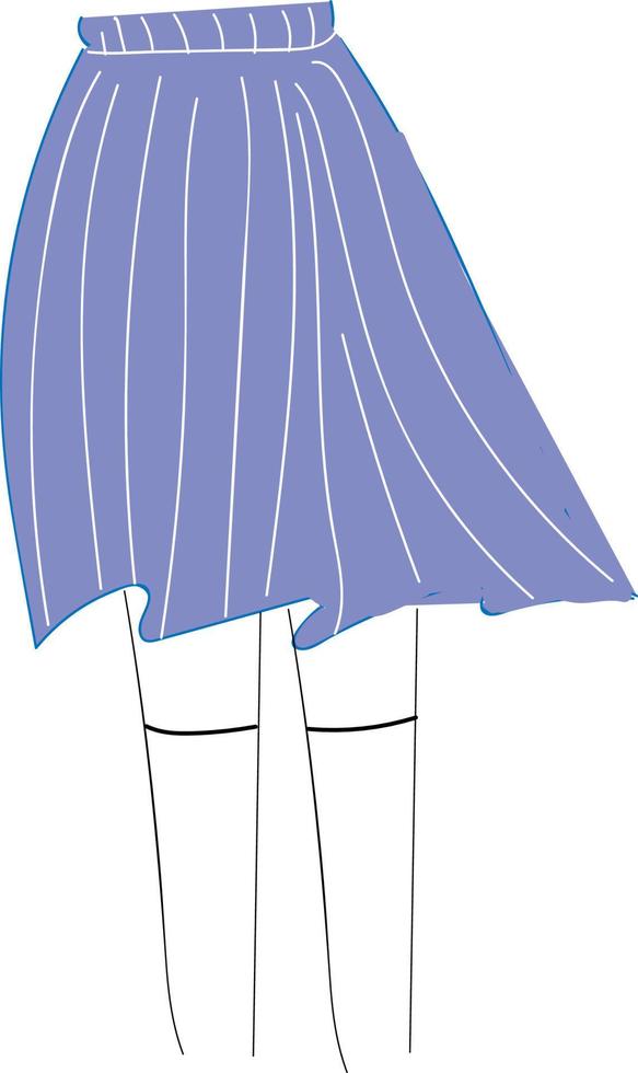 una falda azul, vector o ilustración de color.