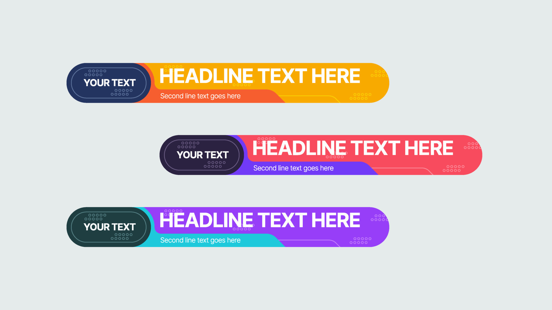 Modern Lower Third Design. Set of banners bar screen broadcast bar name