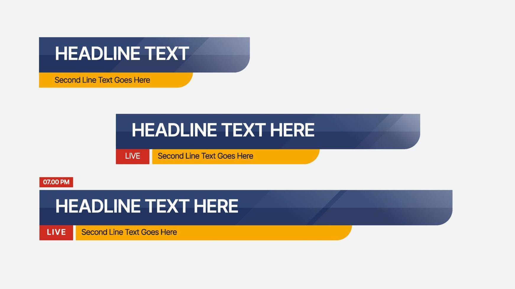 Broadcast News Lower Thirds Template layout design banner for bar Headline news title. vector