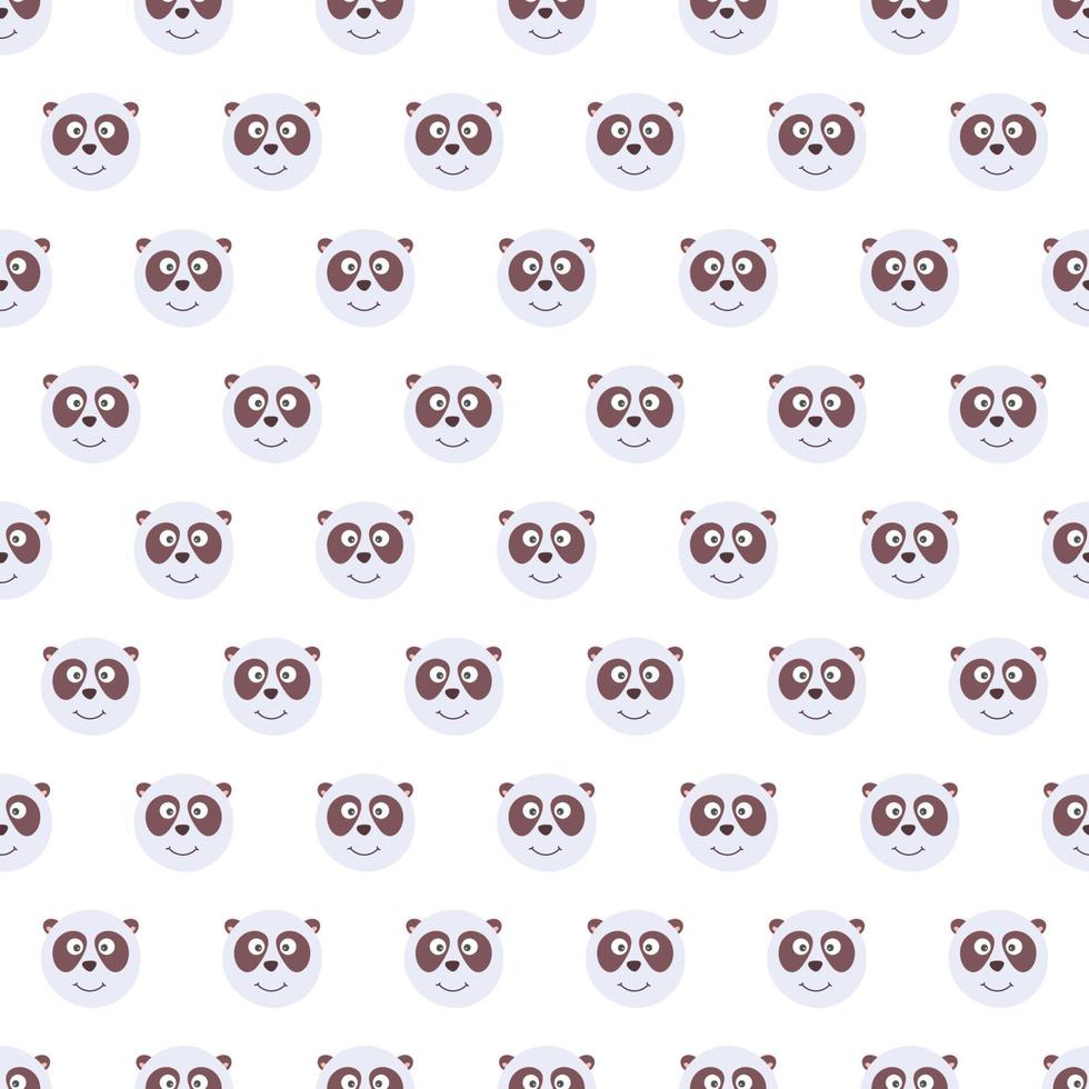 Cute seamless pattern for children with funny panda. Smile characters. vector