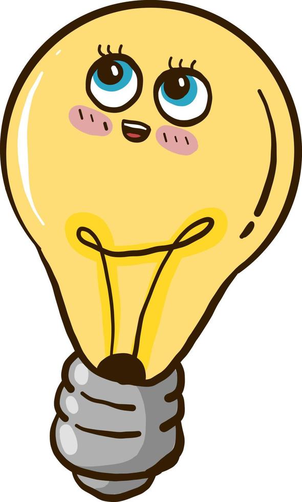 Happy light bulb ,illustration,vector on white background vector