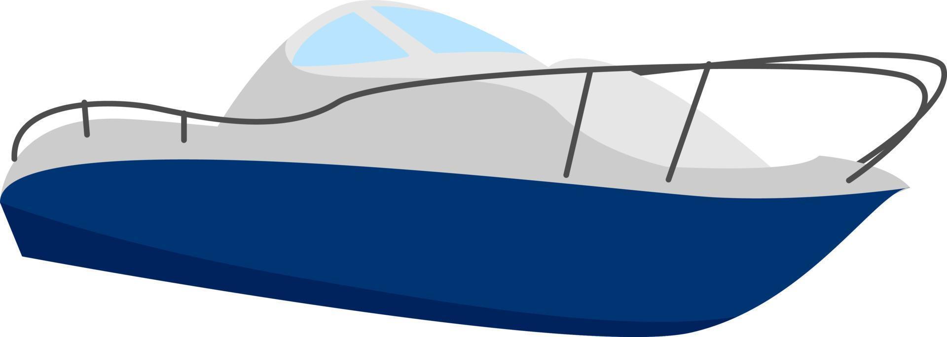 Barco rápido, ilustración, vector sobre fondo blanco.