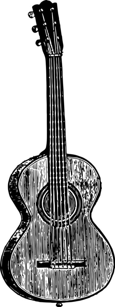 guitarra, ilustración antigua. vector