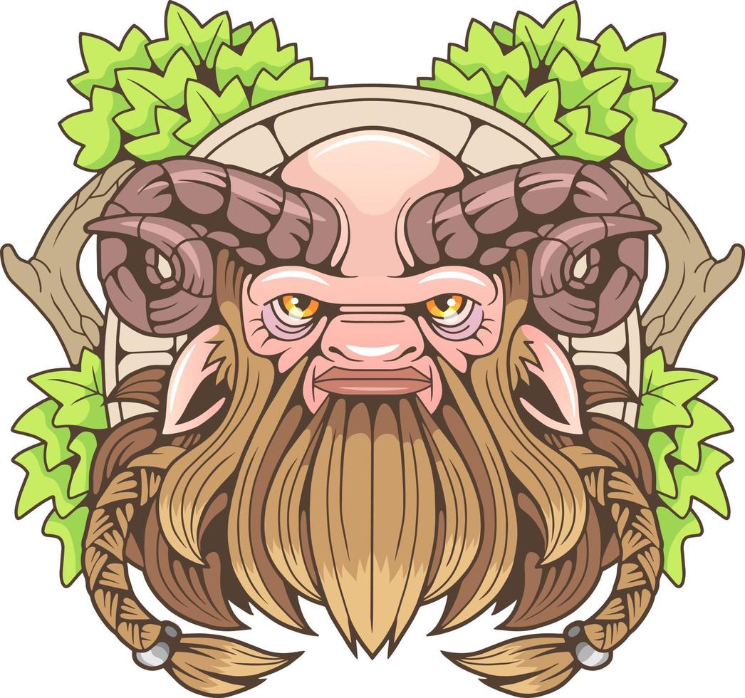 cartoon mythological satyr vector