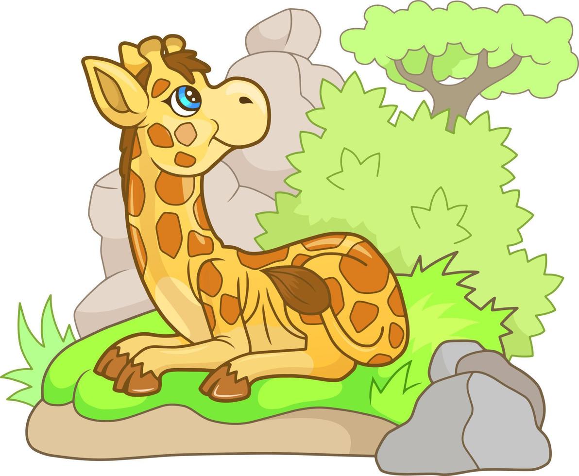 cute cartoon giraffe vector