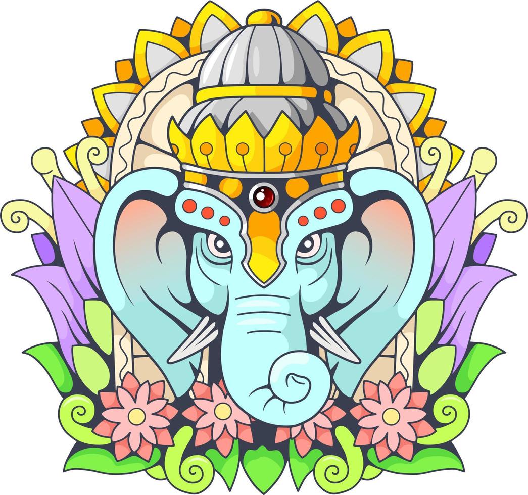 elefante indio dios ganesha vector
