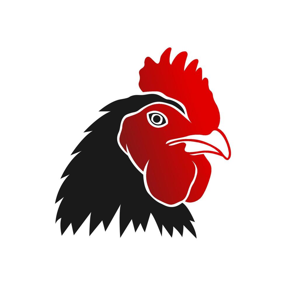 ilustración de cabeza de gallo. icono de cabeza de gallo. vector de gallo mascota del gallo.