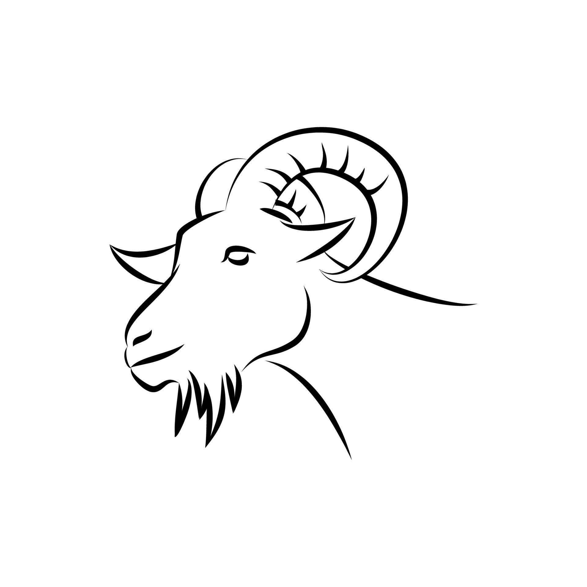 Goat head vector line art. Goat head icon. Goat head vector