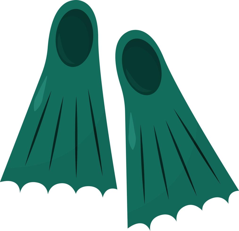 Diving fins, illustration, vector on white background.