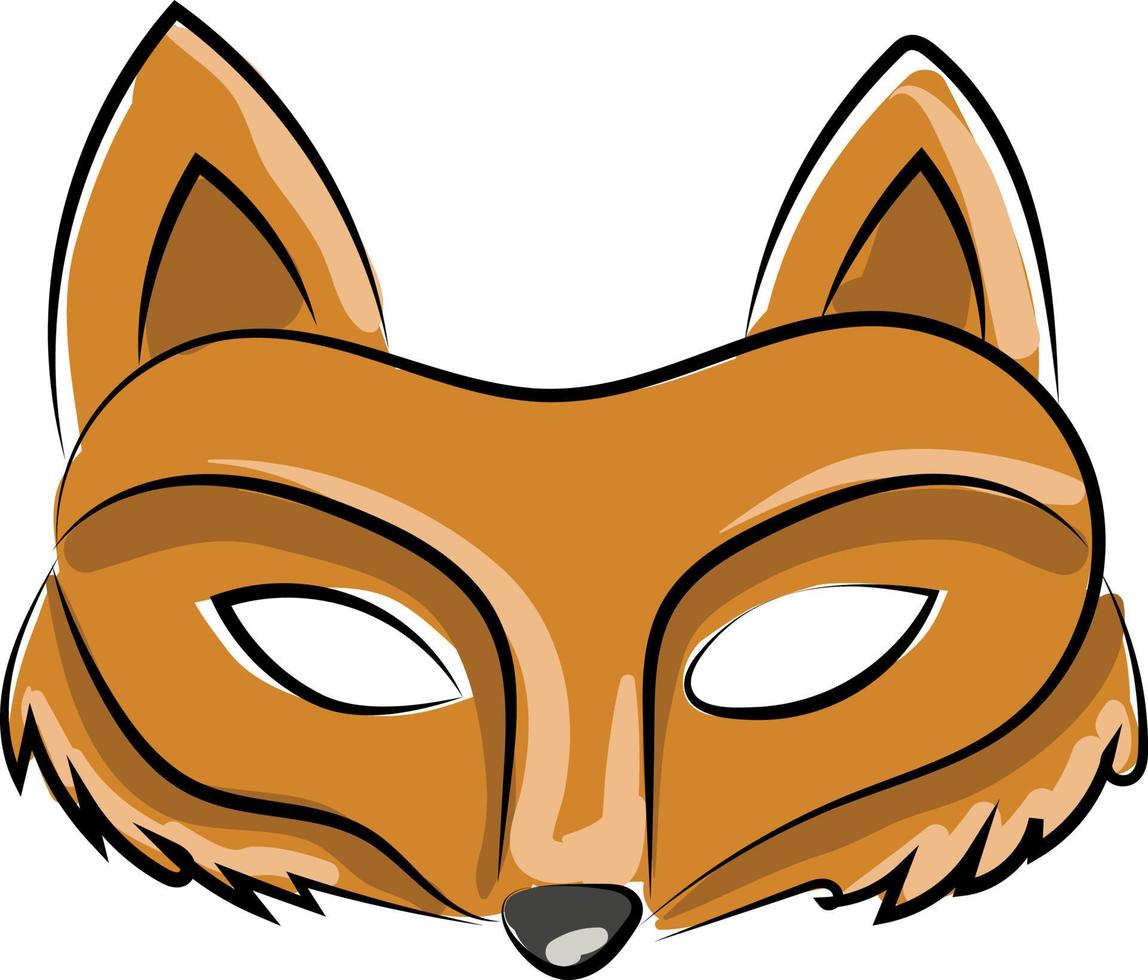 Fox mask, illustration, vector on white background.