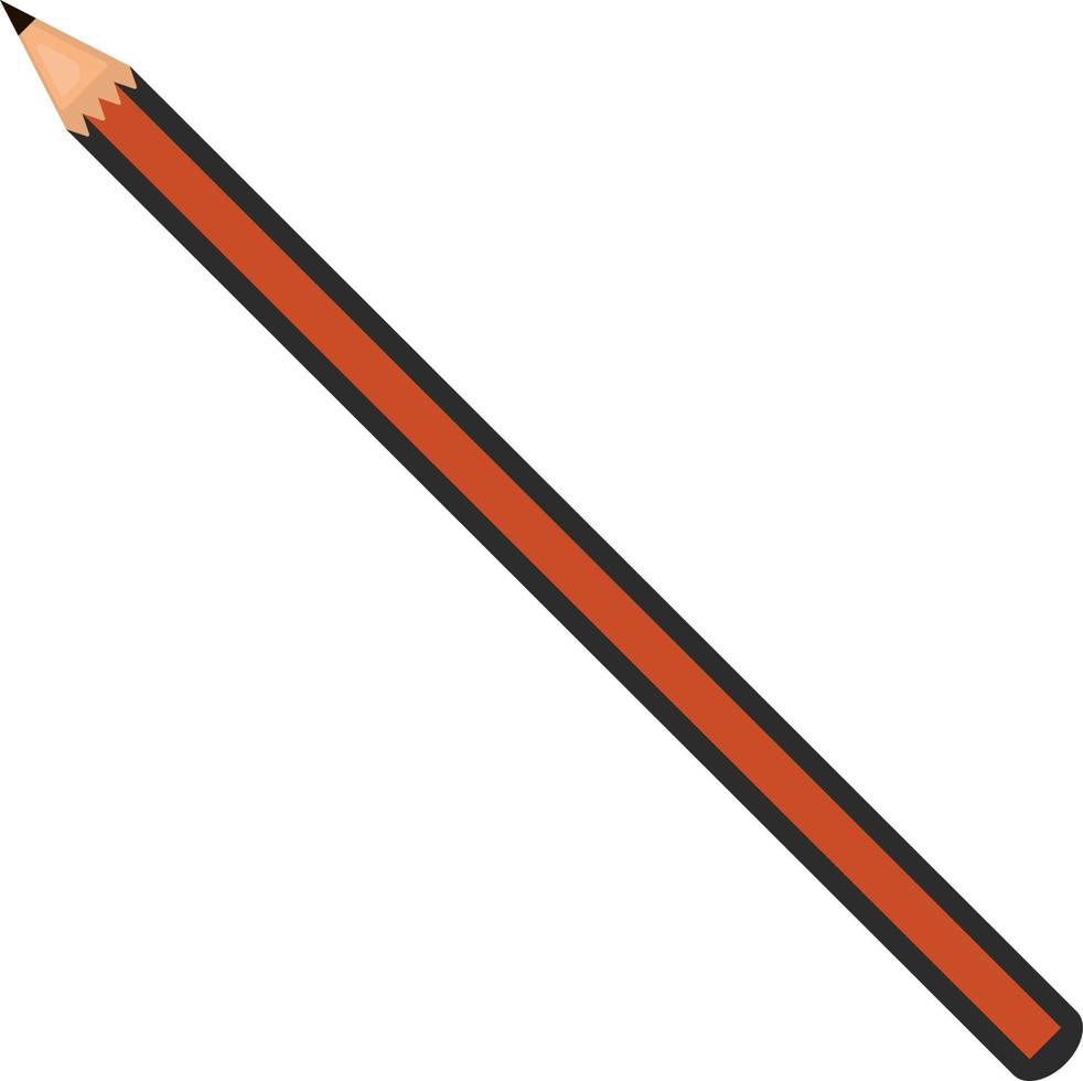 Orange pencil, illustration, vector on white background