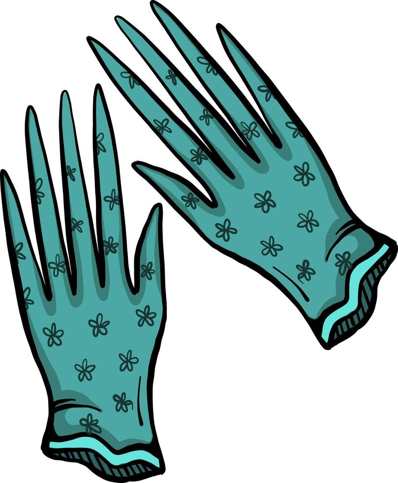 Floral gloves, illustration, vector on white background