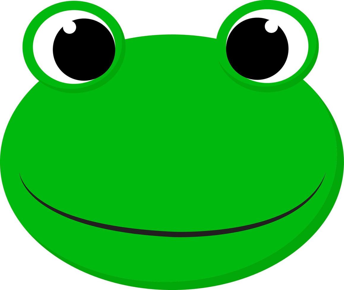 A happy green frog, vector or color illustration.