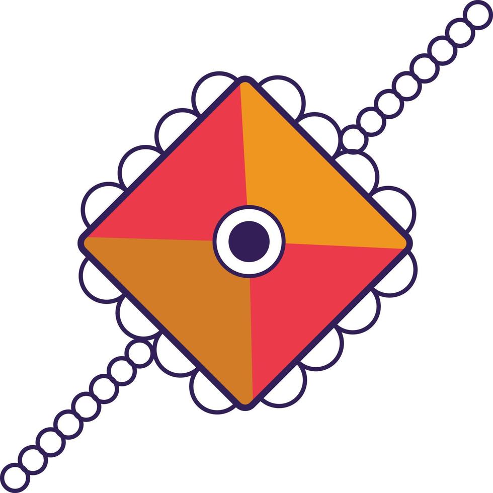 Indian rakhi ,illustration, vector on white background.