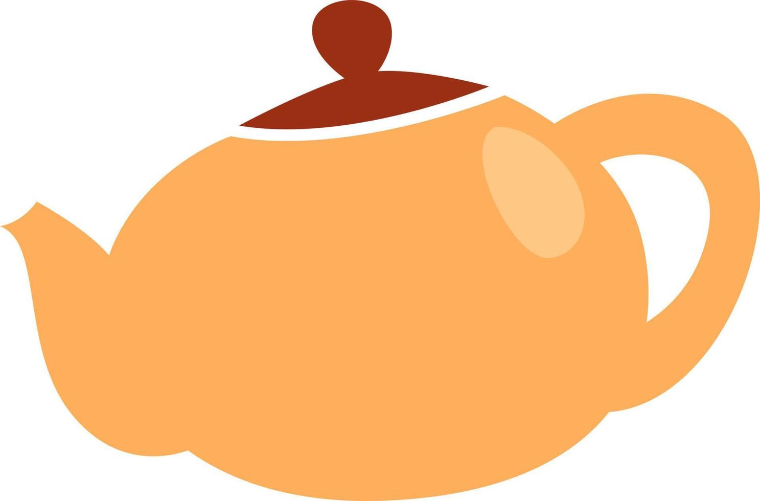 Golden teapot, illustration, vector on a white background.