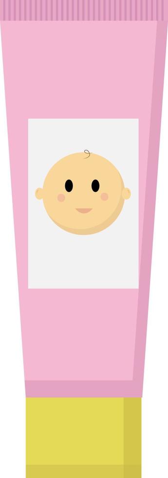 Crema rosa bebé, ilustración, vector sobre fondo blanco.