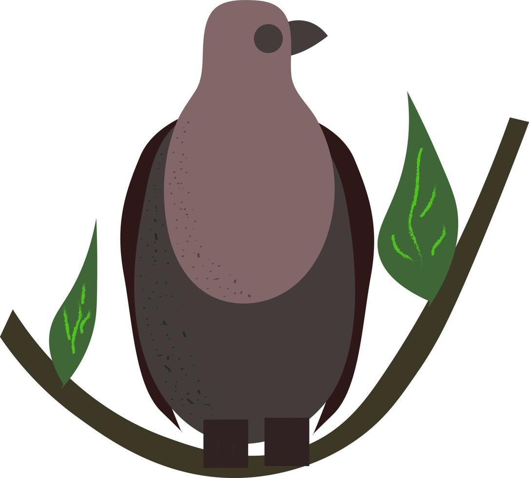 pájaro en rama, ilustración, vector sobre fondo blanco.