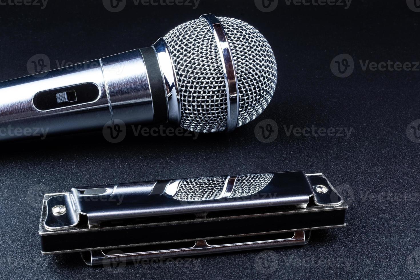 Microphone and harmonica photo