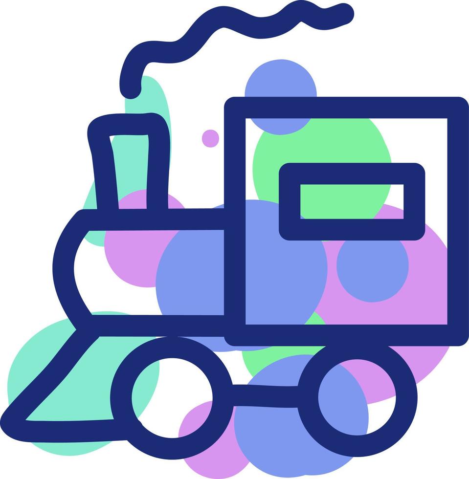 Colorful train toy, illustration, vector on a white background.