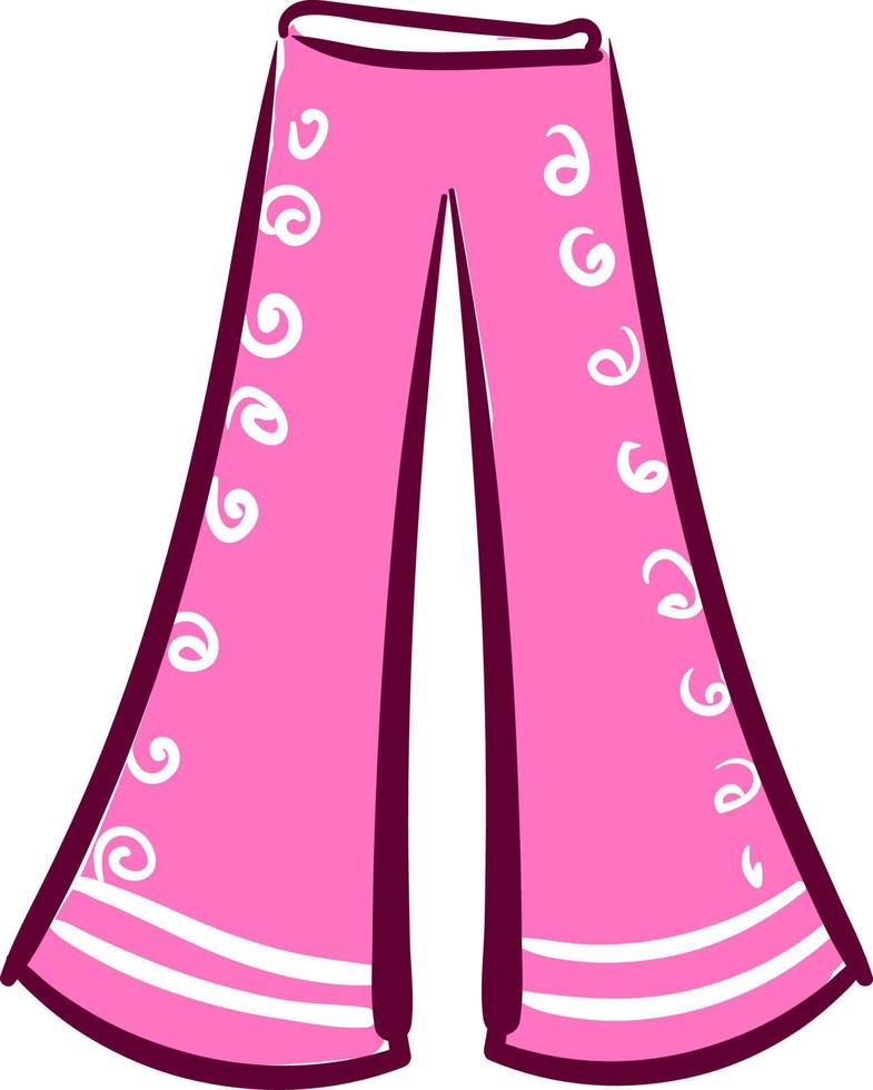 pantalones de mujer rosa, ilustración, vector sobre fondo blanco.