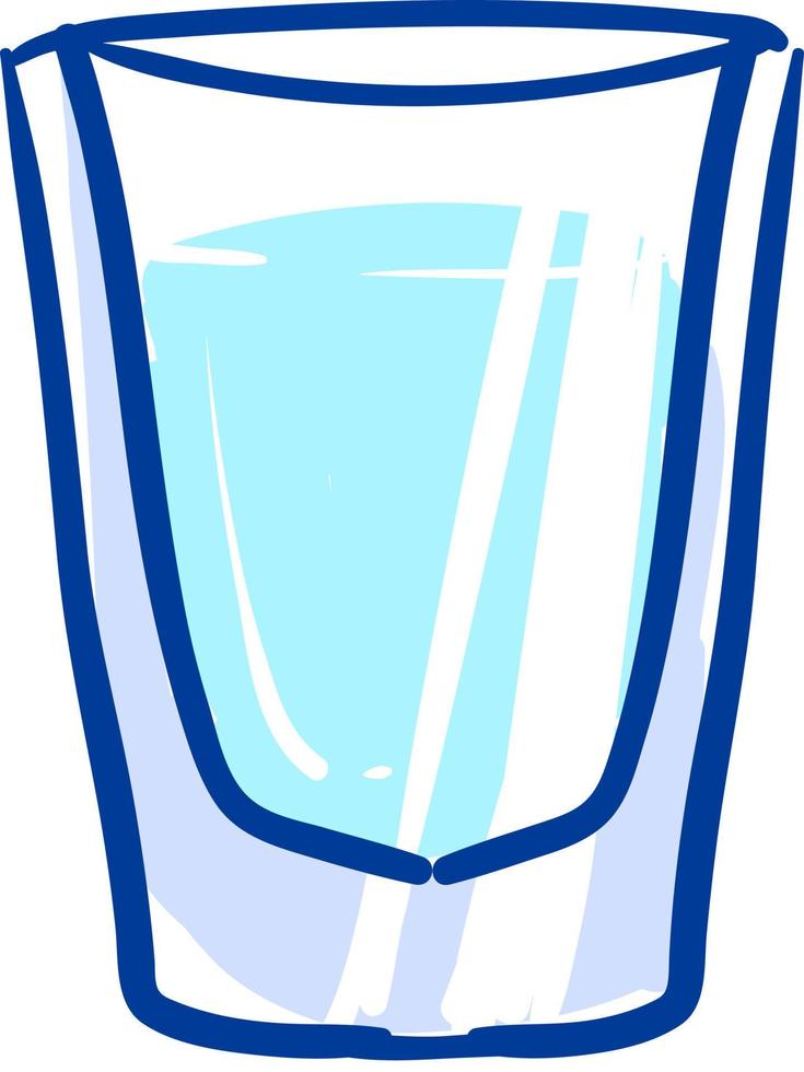 Glass of water, illustration, vector on white background.