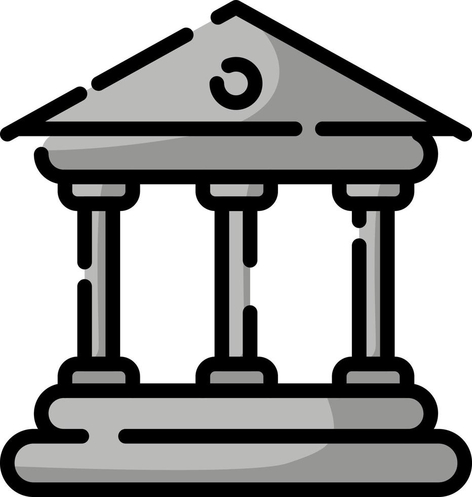 Bank building, illustration, vector on a white background.