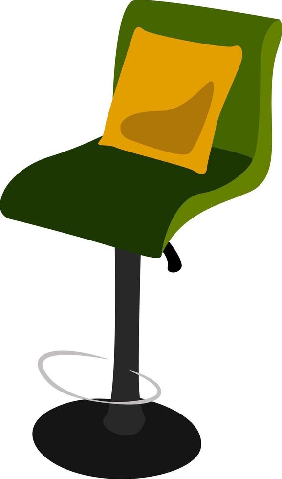 Chair with pillow, illustration, vector on white background.