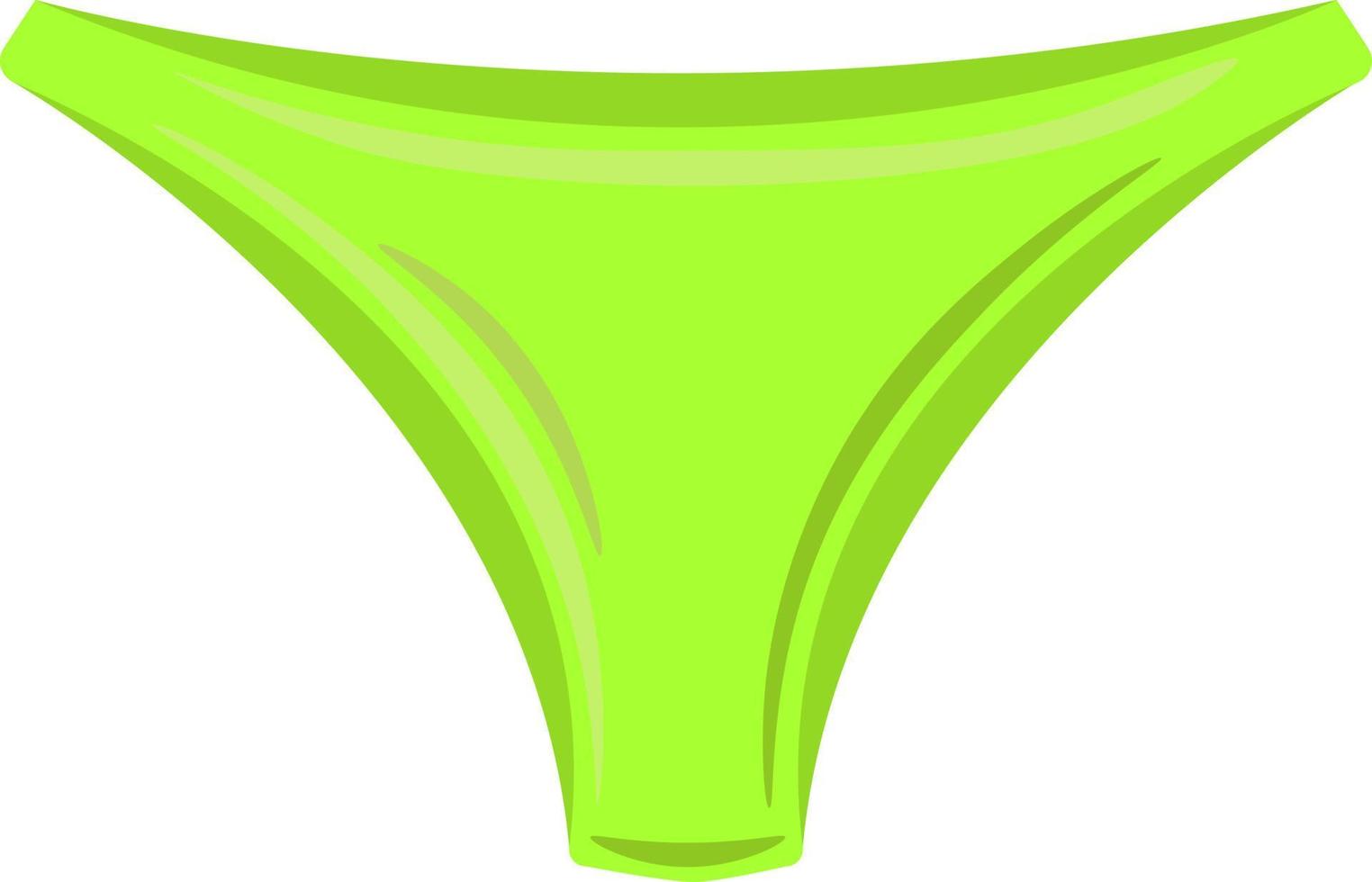 Green panty, illustration, vector on white background.