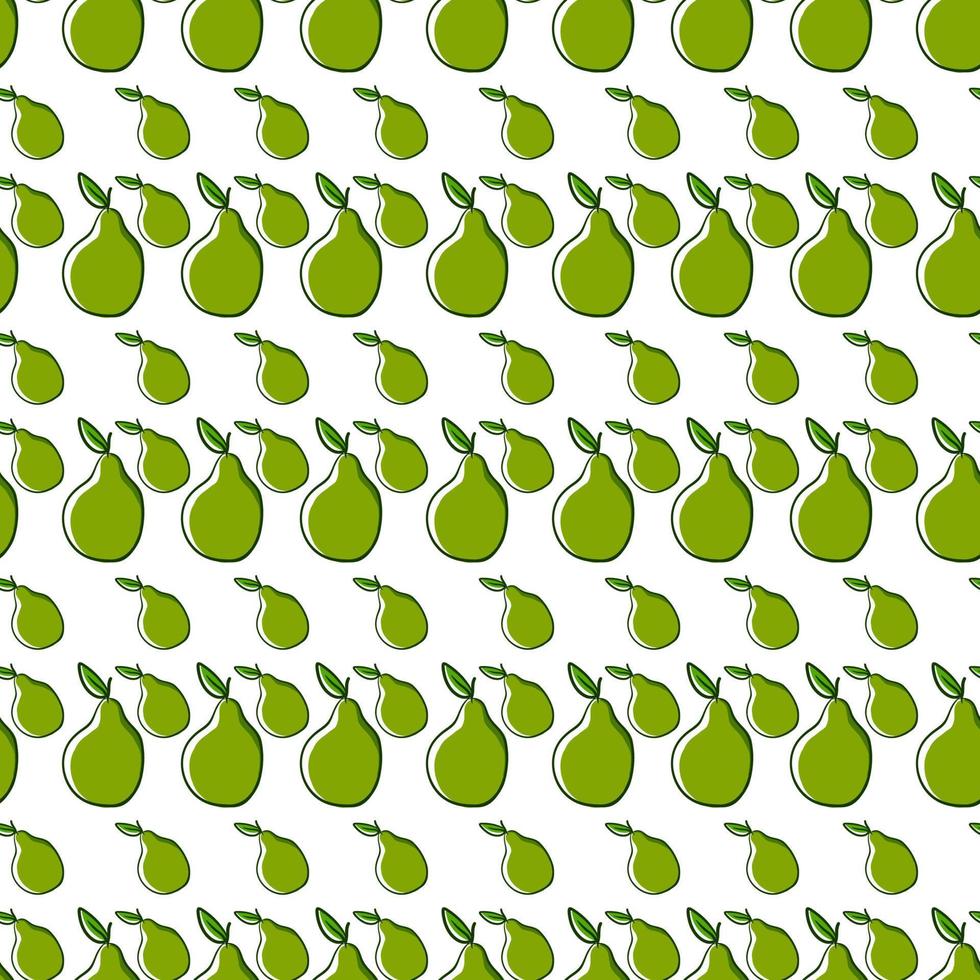 Papel tapiz de pera verde, ilustración, vector sobre fondo blanco.