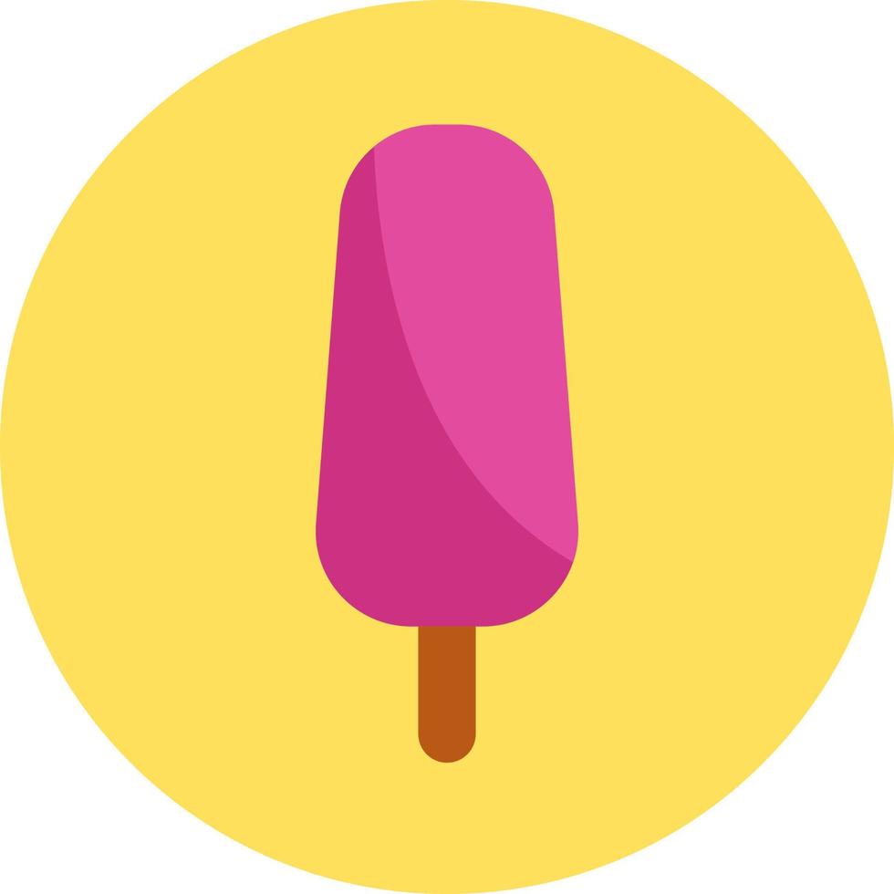 helado rosa en palo, ilustración, vector, sobre un fondo blanco. vector