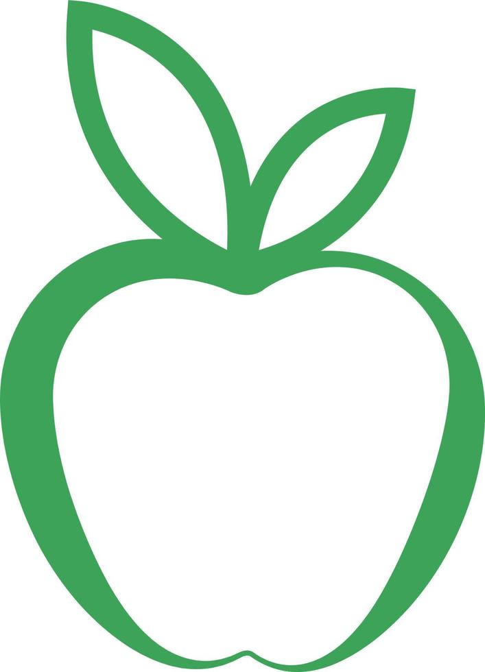 Green apple, icon illustration, vector on white background