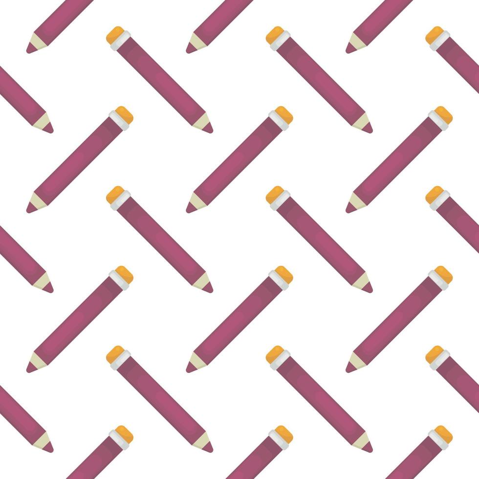 Pink pencils ,seamless pattern on white background. vector