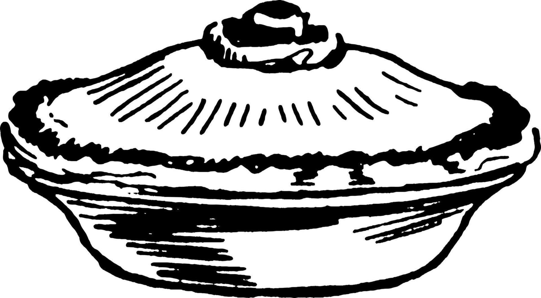 Pie, vintage illustration vector