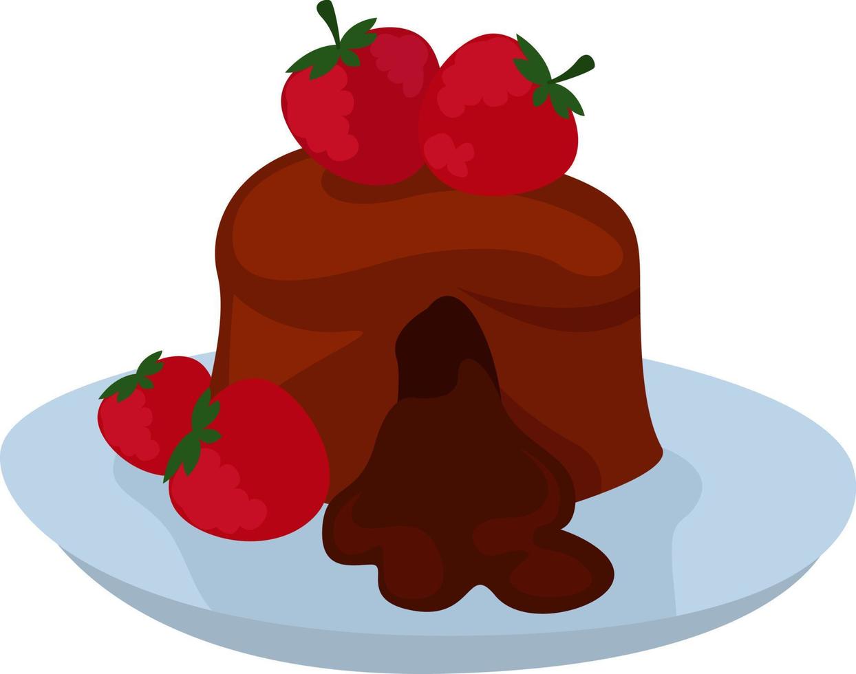 Chocolate cake, illustration, vector on white background
