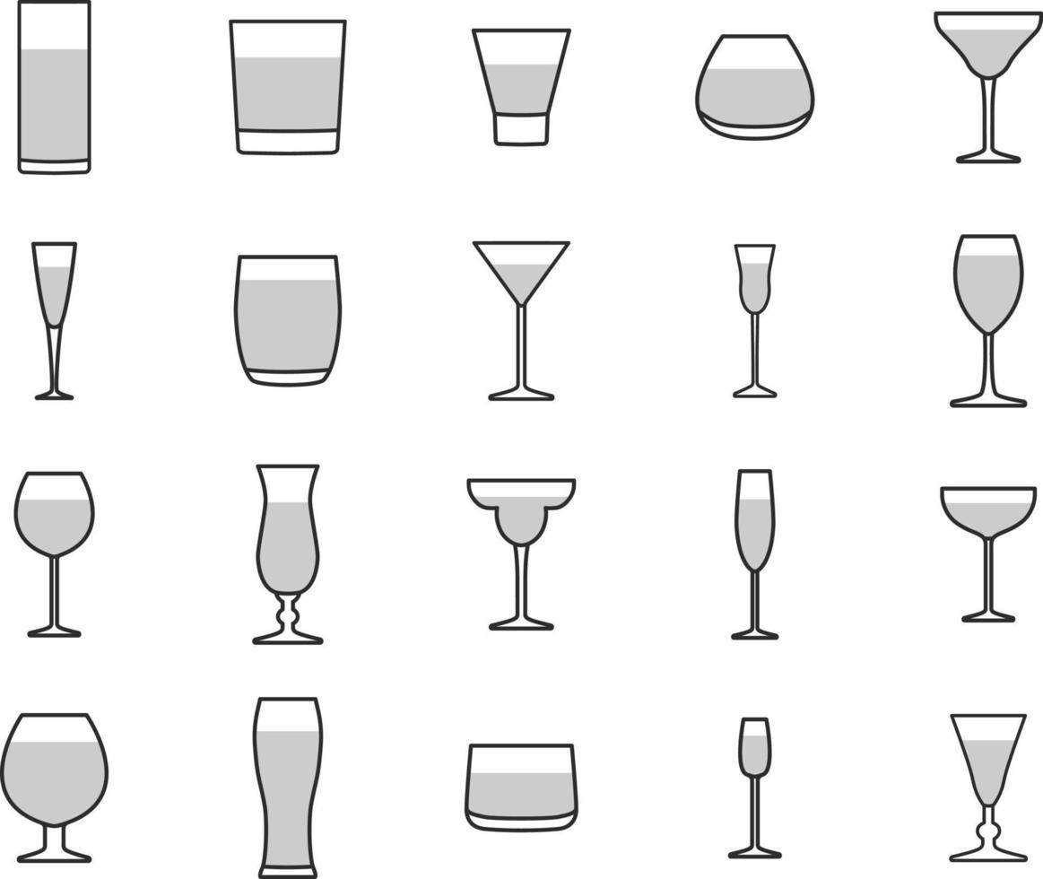 copas de cóctel, ilustración, sobre un fondo blanco. vector