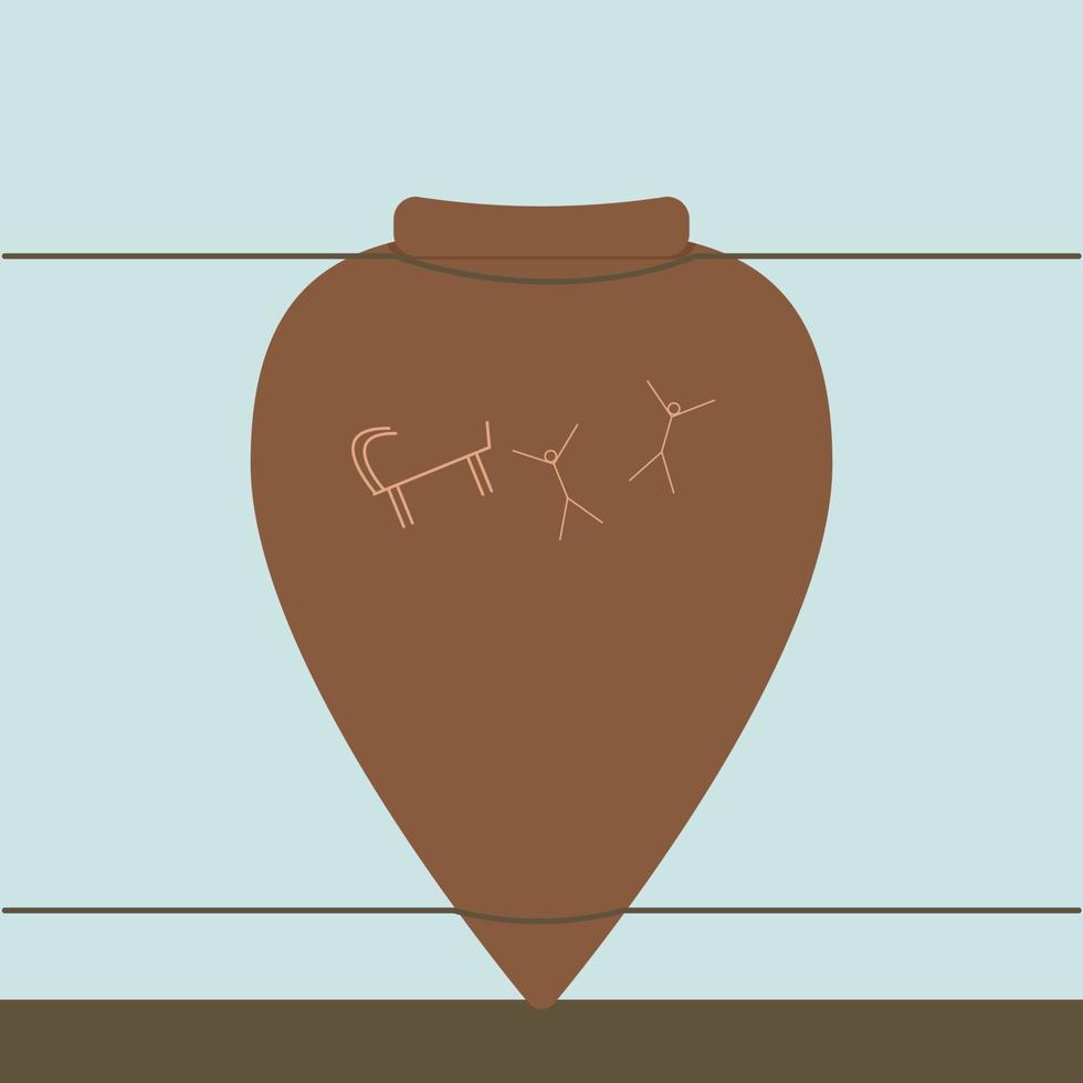 Brown pot, illustration, vector on white background.