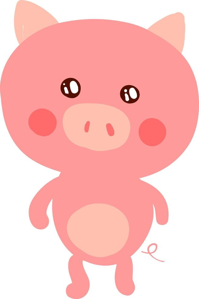 Flat pig, illustration, vector on white background.