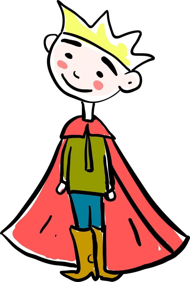 Little prince, illustration, vector on white background.