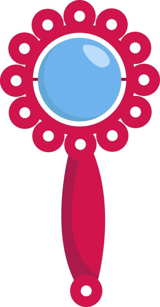 Pink baby rattle,illustration,vector on white background vector