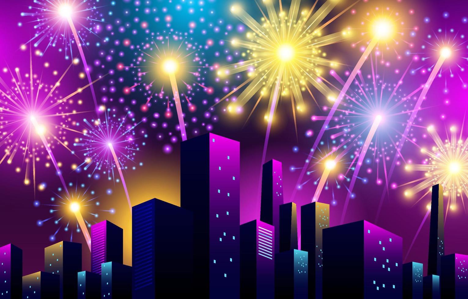 New Year Fireworks Background vector