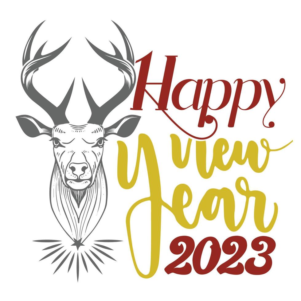 Bundle festive happy new year 2023 vector