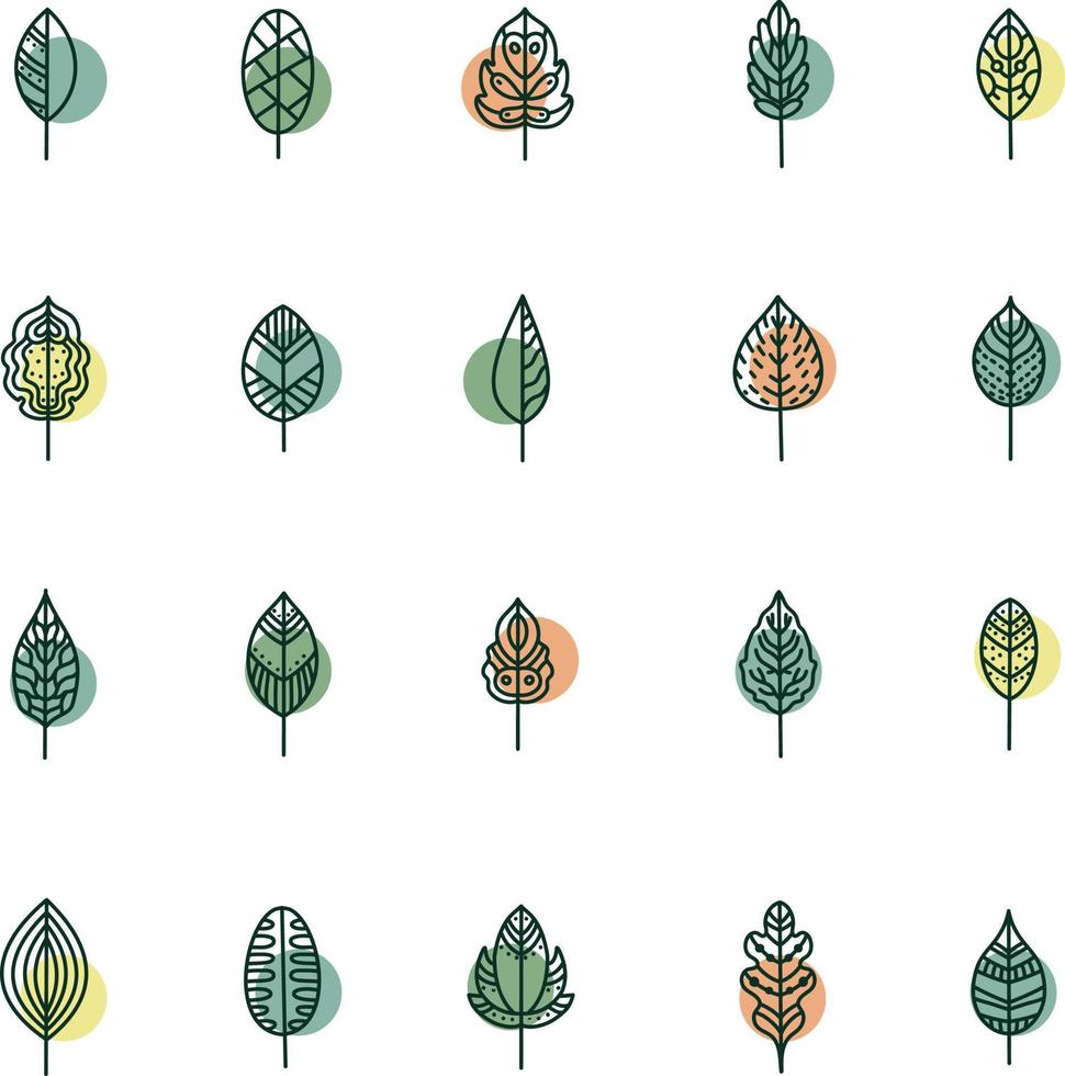 Decorative colorful leaves, illustration, vector, on a white background. vector