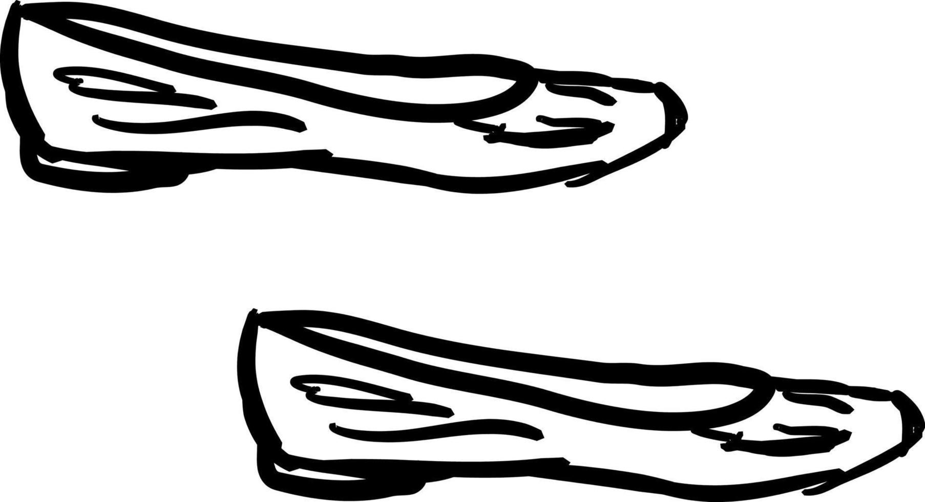 Small shoes sketch, illustration, vector on white background.