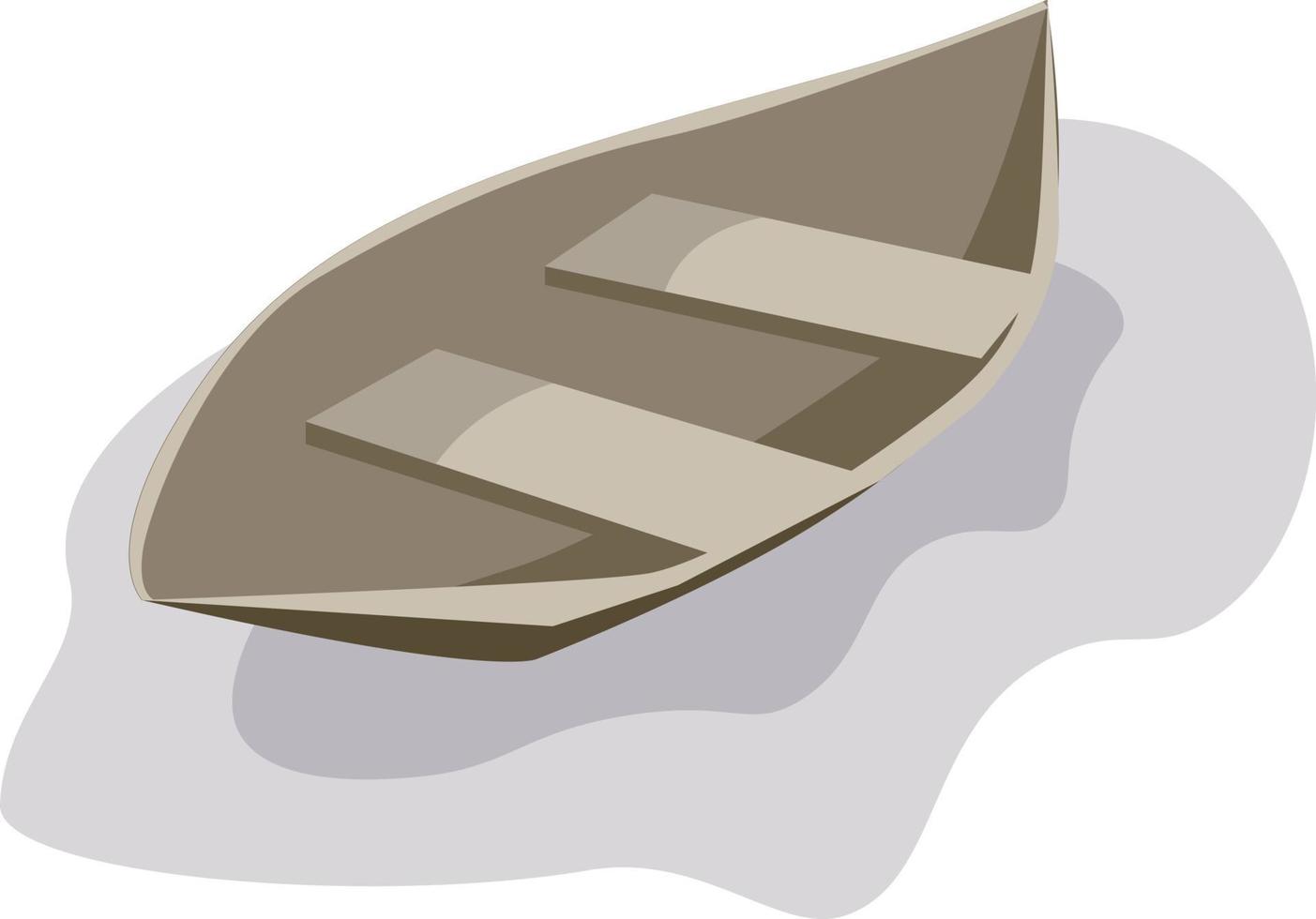 Canoe on water, illustration, vector on white background.