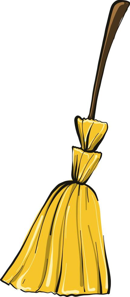 Big yellow broom,illustration,vector on white background vector