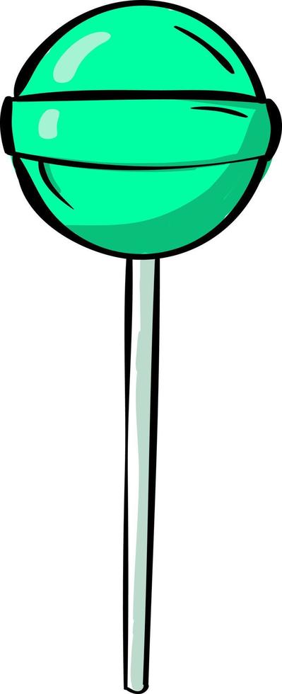 Green lollipop, illustration, vector on white background.