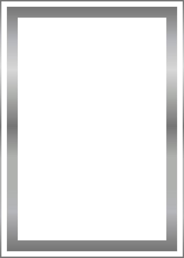 Silver Rectangle Border Frame Vector Illustration